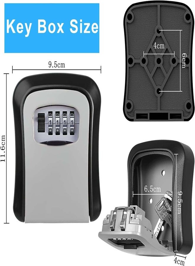 SKOFRI Key Safe Wall Mounted, 4 Digit Combination Key Safe Lock Box Outdoor, Weatherproof, for Share and Secure Keys, Combination Lock for Homestay Garage Office Industries - Image 2